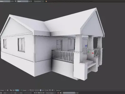 American House  House04  Low-poly without Textures Low-poly 3D model