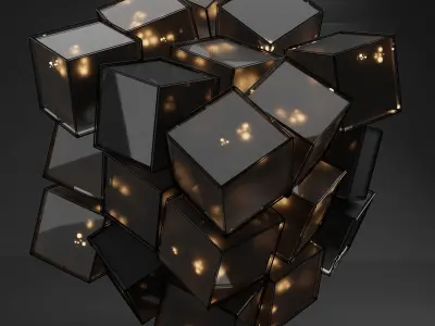 Scifi Cube- Abstract Cubes in Cube Low-poly 3D model