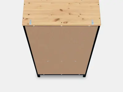 HEMNES Glass-door cabinet with 3 drawers Low-poly 3D model