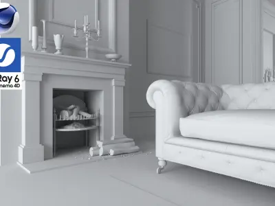 Living Room - Vray6 - C4D 3D model