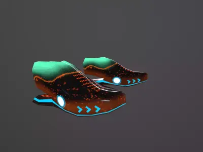 Sci-fi Shoe Low-poly 3D model