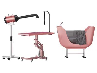 Groomer SPA area with hair dryer Compact Pro Standard 3D model