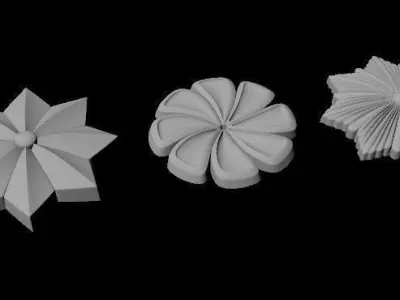 3 rosette star 3D model