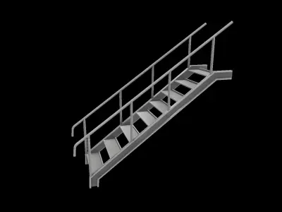 Stair metal staircase Low-poly 3D model