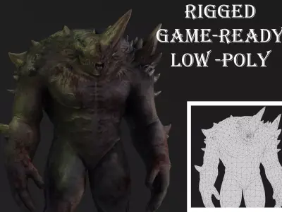 Venomfiend Monster 3D Model Game-Ready Animated Creature Low-poly 3D model