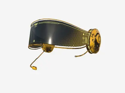 SciFi Glasses H05 Yellow - Character Design Fashion Low-poly 3D model