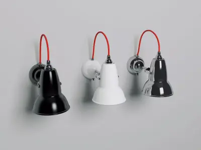 Duo wall lamp with brass fittings 3D model