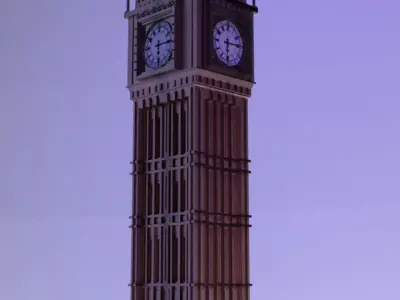 Big Ben London Low-poly 3D model