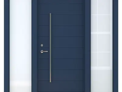 Door-101 modern front door with glass panels 3D model