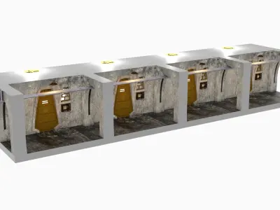 Jabbas Throne Room - Set 7B - Prison Area 1-6 scale Hottoys 3D print model