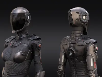 Female Cyborg 3D model
