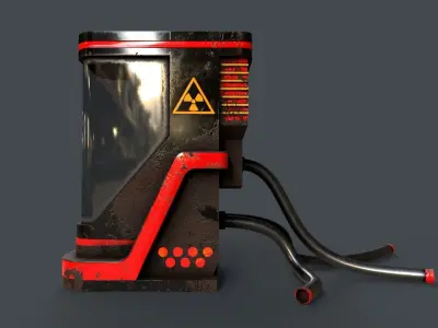 Sci-Fi Teleportation Capsule V1 - 06 Low-poly 3D model