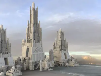 Ancient Dracula Castle towers 3D model