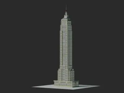 Empire state building realistic look Low-poly 3D model