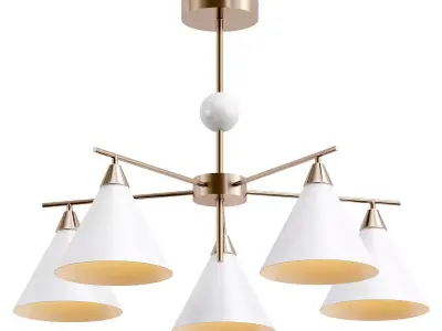 calor-2774-5p five light chandelier in brass 3D model