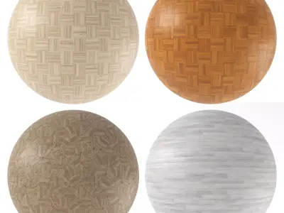 Parquet - Laminate - Wooden floor 4 in 1 3D model 32
