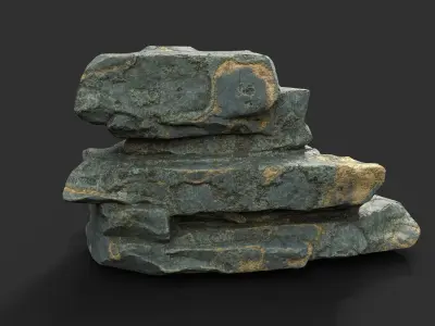 Low poly Big Rock Formation Pack 200928 - Limestone Low-poly 3D model