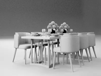 Tenarchstudio Ling Dong Series Dining Table 01 Render ready Vray 3D model