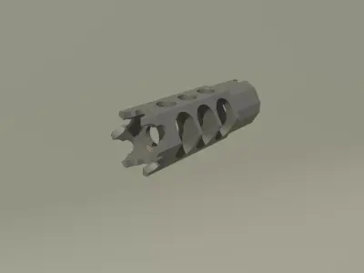 DTK-1 Zenit Muzzle Brake Compensator Low-poly 3D model