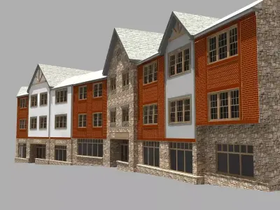 3 storey apartment house 3D model