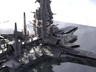 Floating Sci Fi City 3D model