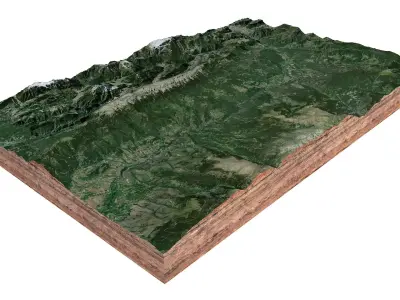 The Pyrenees Mountain Range Europe 3D model