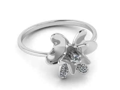Jewelry Diamond Light Ring Flower 18 3D print model