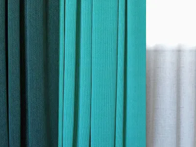 Curtains 70 Curtains with Tulle NOVUM 3D model