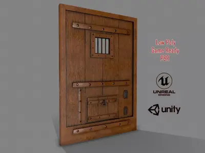 Medieval Door-3 Low-poly 3D model
