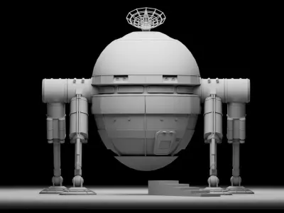 Space egg Low-poly 3D model