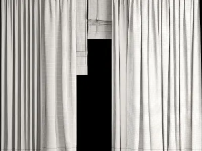Silk and Cotton Curtain  Low-poly 3D model