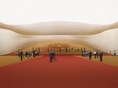 Futuristic Waterfront Sports Park - Civic District Masterplan 3D model