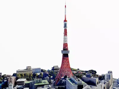 Tokyo Tower Low-poly 3D model