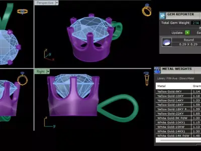 Modern Bezel Solitaire Diamond Pendant CAD Design 3DM STL 3D print model