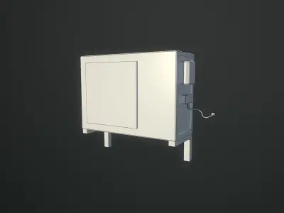 Low Poly 80s Gas Station Low-poly 3D model