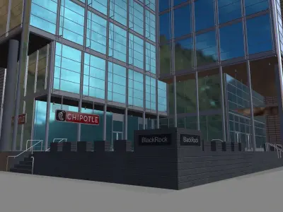 400 Howard Street Building San Francisco Low-poly 3D model