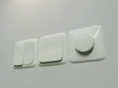 Realistic Wall Light Switch and Dimmer 3D model