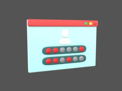 Website Login Incorrect Password Icon v1 004 Low-poly 3D model