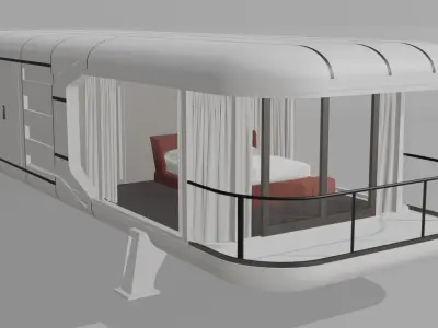 Modern Capsule House 3D Model Low-poly 3D model