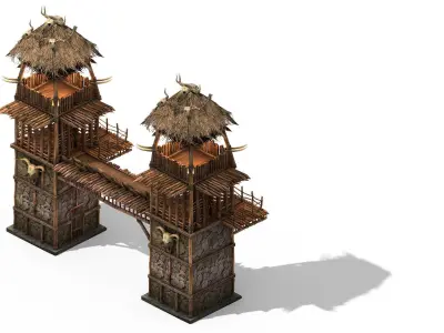 Game Desert - Architecture - Wall Gate 01 3D model