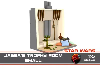 Jabbas Trophy Room Small 1-6 scale Hottoys 3D print model