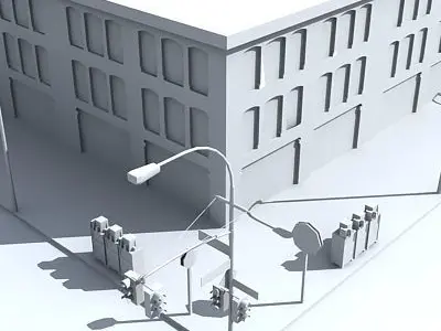 low poly city block 23 Low-poly 3D model