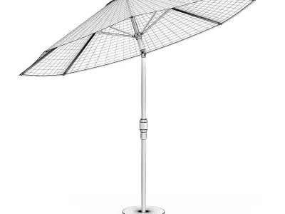 Round Beige Sunshade Umbrella 1 3D model