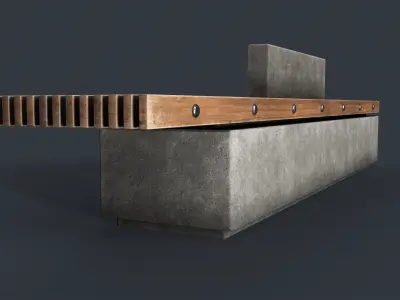 Modern Outdoor Bench 34 PBR Game Ready Low-poly 3D model