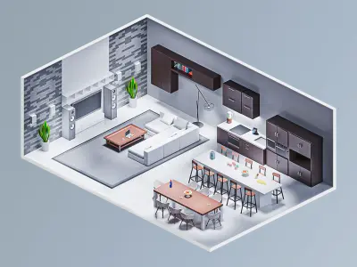 Room 11 Low-poly 3D model