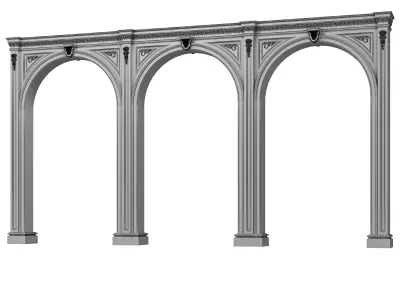 blk wood classcial decorative plaster art 007 3D model