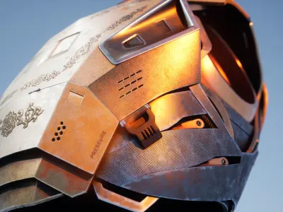 Mechanical Chest Torso Robot with Cables Carvings 3D model 3D model