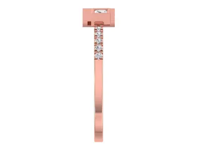 Open End Light Weight  Baguette Princess stone Band Ring 3D print model