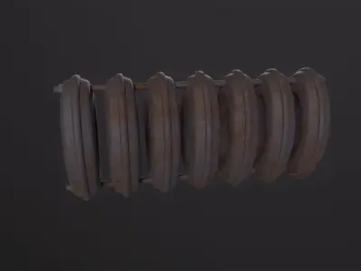 Old heating radiator 3D Model Low-poly 3D model