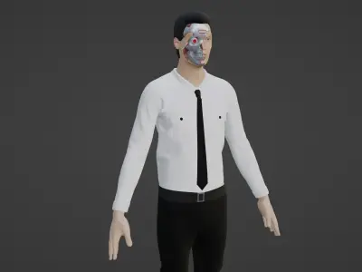 Cyber Character- Robot Man Low-poly 3D model buy